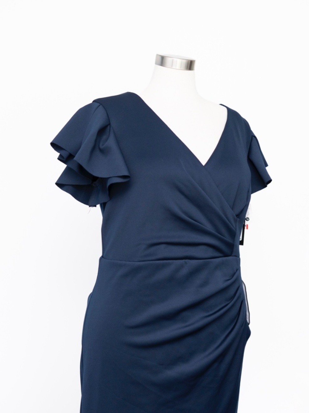 Xscape - Ruffle Sleeve Ruched Scuba Knit Gown - Picture 9 of 13